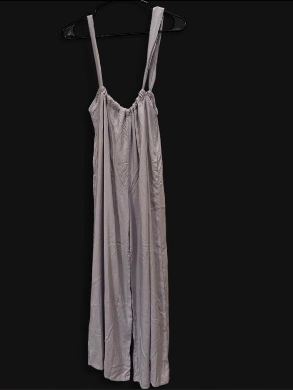 Women's Gray Jumpsuit - Soft Wide-Leg
